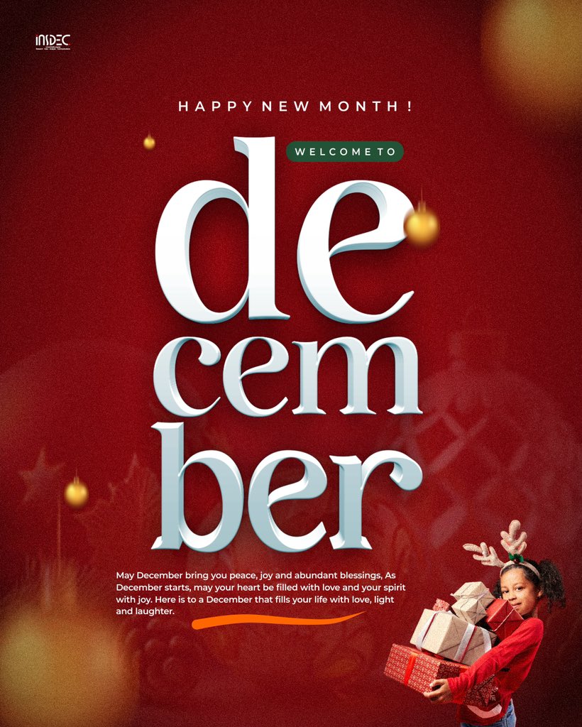 Insdec_ng's tweet photo. Welcome to the last month of the year ✨
Hello December 🎊🎉🎊

#insdecng #newmonth #happynewmonth #december2024 https://t.co/iVdBDencOd
