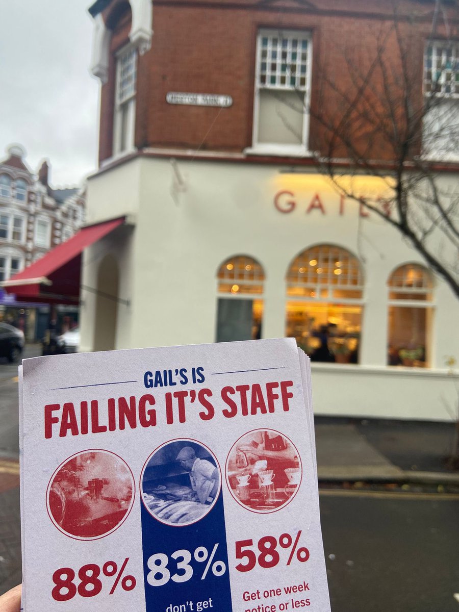 Today is DAY 6️⃣ of our week of action organising workers at GAIL’s Bakery!

All week long we’ve been listening to the concerns of GAIL’s workers and how a trade union can help them win what they need!

#OrganiseGails