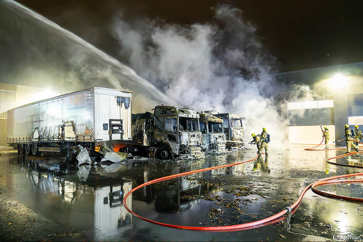 Brandstichting bij transportbedrijf in Oss