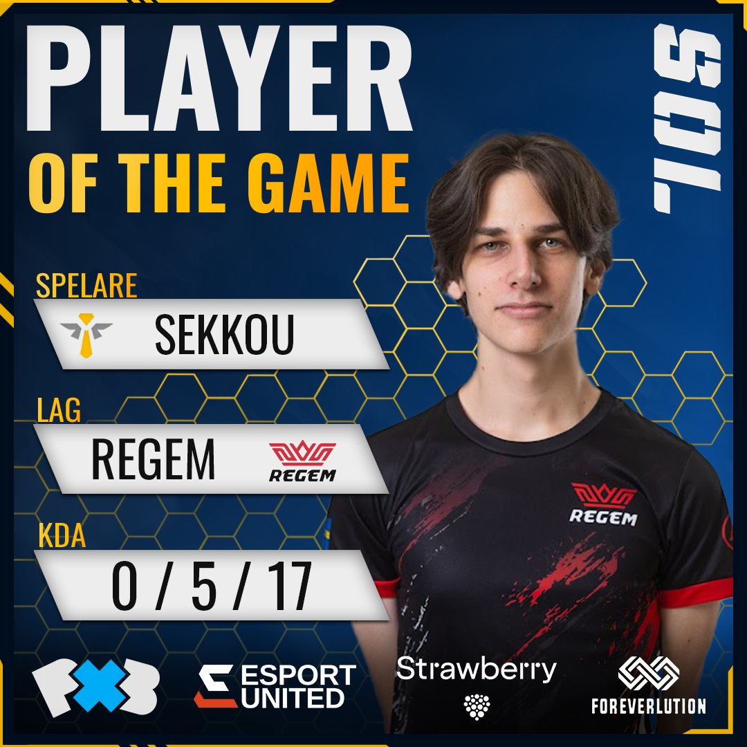 ✅ Game win:<a href="/RegemEsports/">Regem</a>
🌟 Player of the Game:
🏅 Sekkou / @zekoeuw