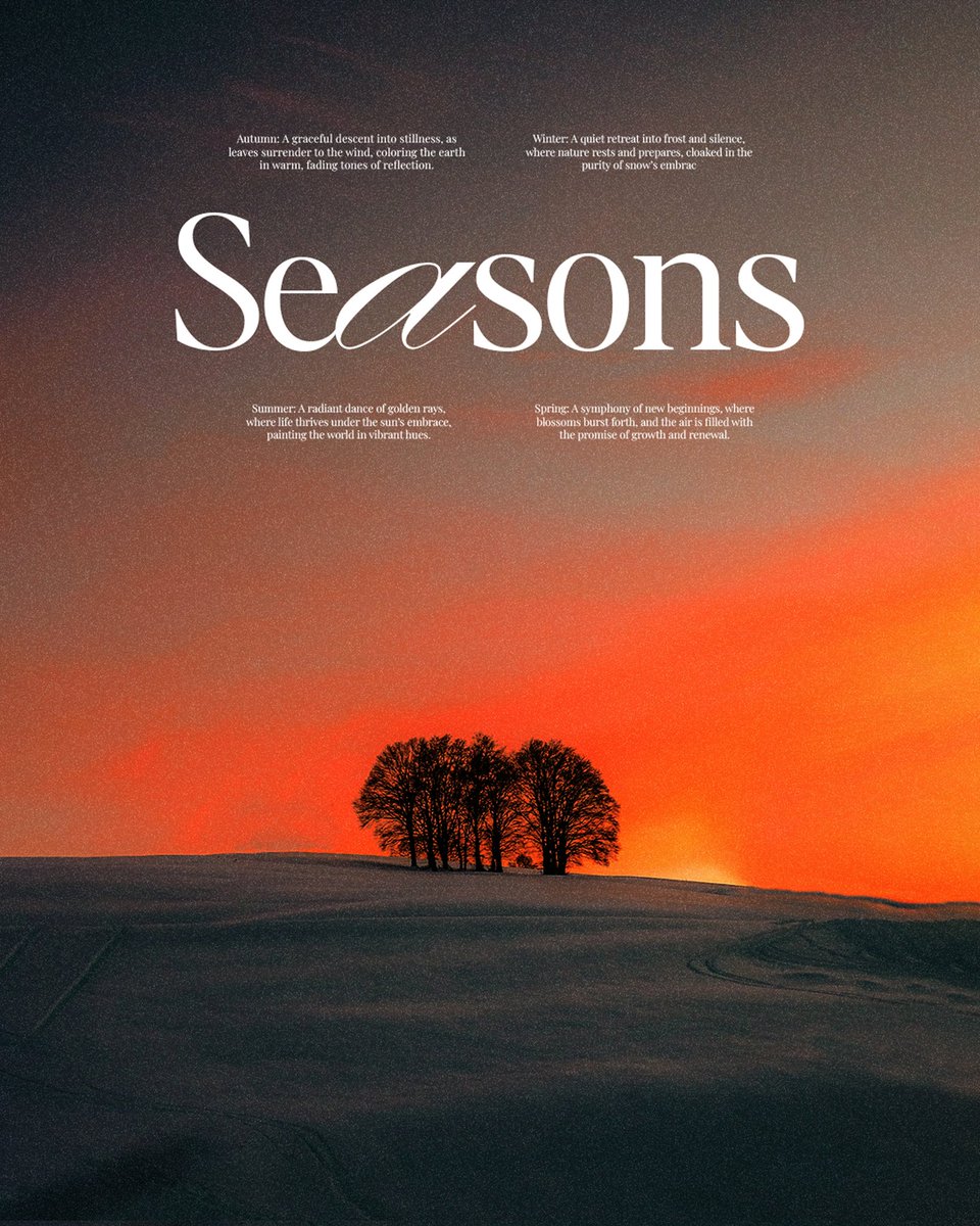 Shatubabyyy's tweet photo. Creativity, like life moves in seasons 
Every season has its purpose, and together, they keep us growing. Don’t rush the process—embrace each phase and bloom when it’s time. 🌸 

#myposterchallenge #posyer #posterbyaish #design https://t.co/2xe1aK0nN1