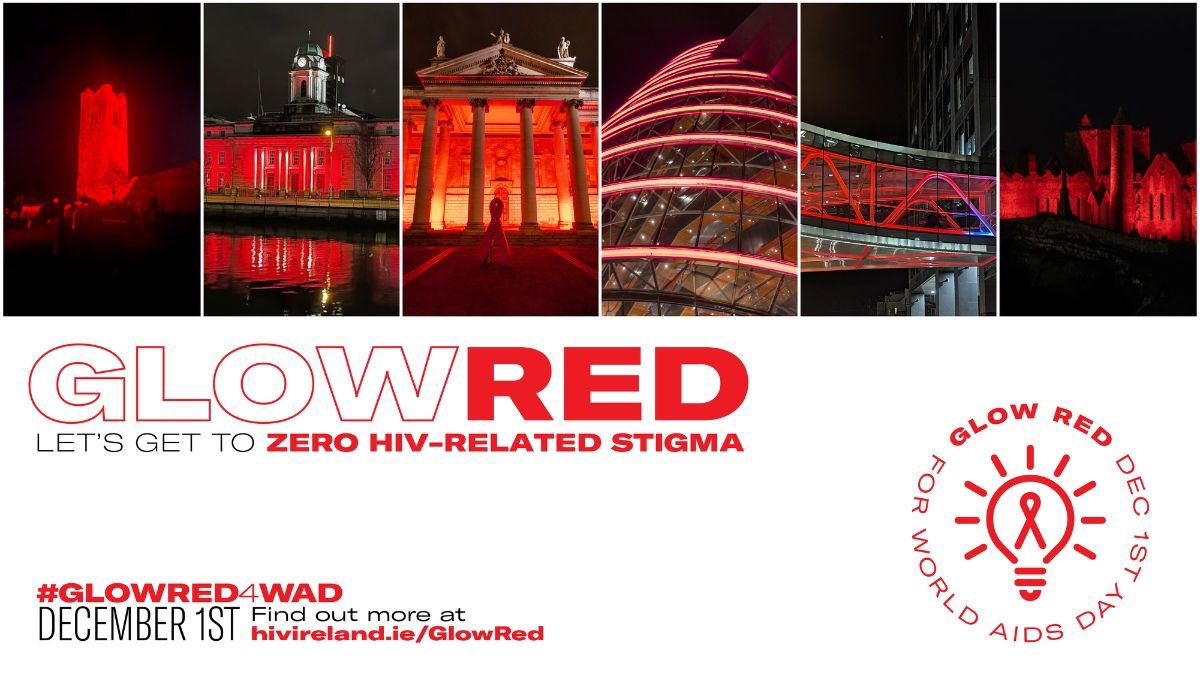 More than 60 buildings and monuments will Glow Red this evening across Ireland to mark #WorldAIDSDay.

Check out our #GLOWRED4WAD ambassadors on digital advertising screens in Dublin, Cork, Limerick, and Galway.

Let's Get to Zero HIV-Related Stigma

#EndStigma #EndHIV