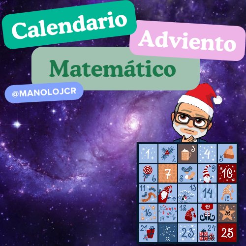 Manolo J C R (@manolojcr) on Twitter photo Nuevo proyecto.
#CalendarioAdvientoMatemático.
Para la ESO.
Cada día un regalito.
<a href="/ClubSTEAMSAFA/">Club STEAM SAFA Fesd Pinto</a> <a href="/SafaPintoFESD/">Safa Pinto FESD</a> <a href="/FesdAmpaPinto/">Ampa Safa Fesd Pinto</a>
En mi blog TecnoCienciaMacnolo.
Sigue el 🧵⬇️ Nuevo proyecto.
#CalendarioAdvientoMatemático.
Para la ESO.
Cada día un regalito.
<a href="/ClubSTEAMSAFA/">Club STEAM SAFA Fesd Pinto</a> <a href="/SafaPintoFESD/">Safa Pinto FESD</a> <a href="/FesdAmpaPinto/">Ampa Safa Fesd Pinto</a>
En mi blog TecnoCienciaMacnolo.
Sigue el 🧵⬇️