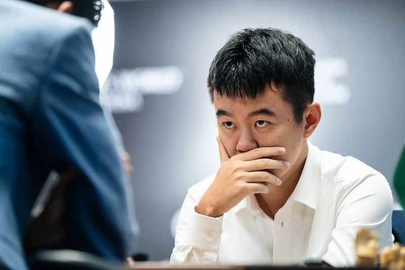 usefulchess's tweet photo. World Chess Championship game 6:    Ding Liren - Gukesh : Draw . London system.  Watch the game on  : https://t.co/cX4NcSqp44  #chess  #DingGukesh  #DingLiren  #Gukesh #WorldChessChamp  Photo by FIDE / Emalianova https://t.co/9pr3PGXoOs