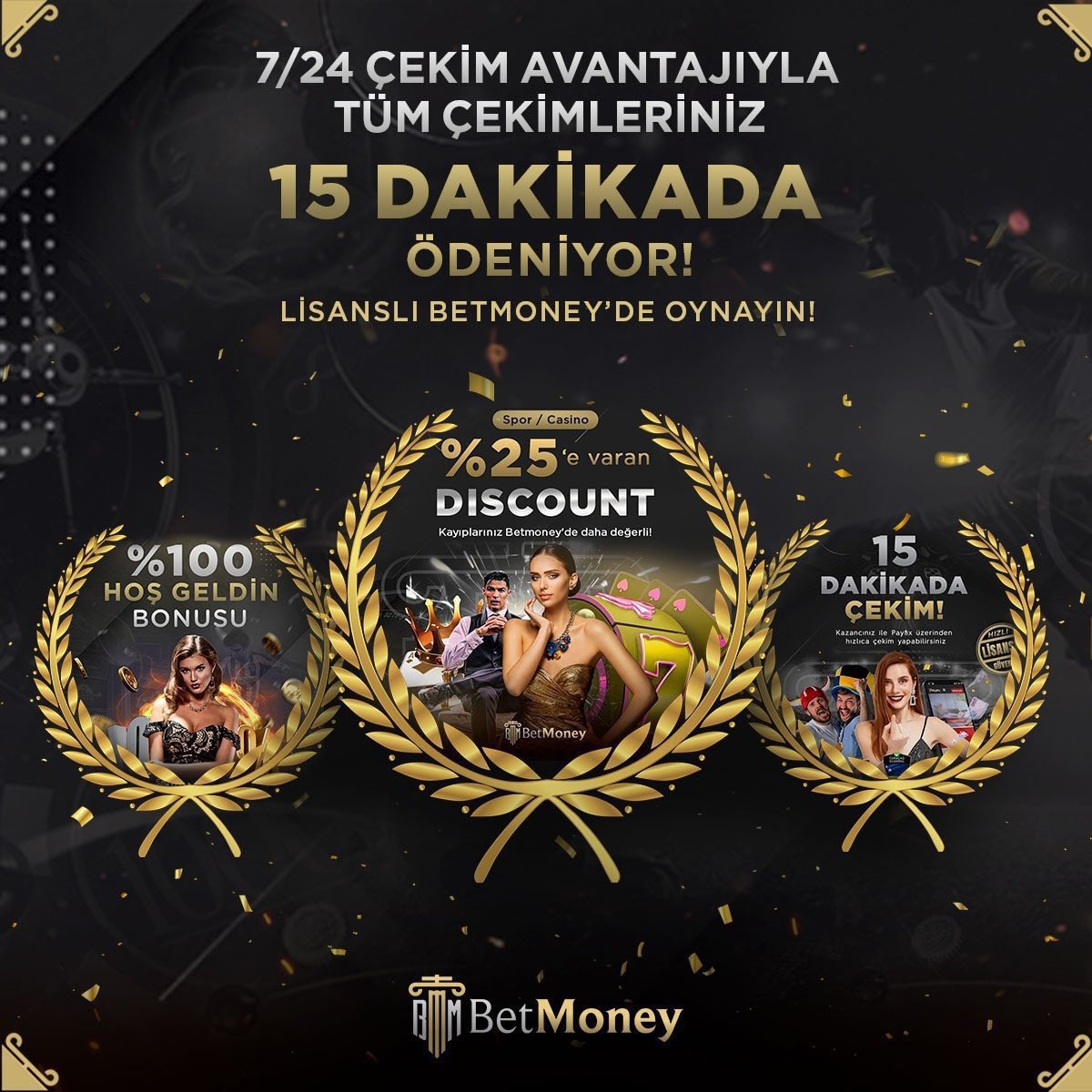 💢 BetMoney'in Birbirinden Özel Promosyonları İle Kazancınızı İkiye Katlayın!

💫 %100 Hoş Geldin Bonusu ve %25 Spor Kayıp Bonusu!

🚀 Kazandırmak İçin Sizleri Bekliyoruz!

#BetMoney #KazananlarınYanında