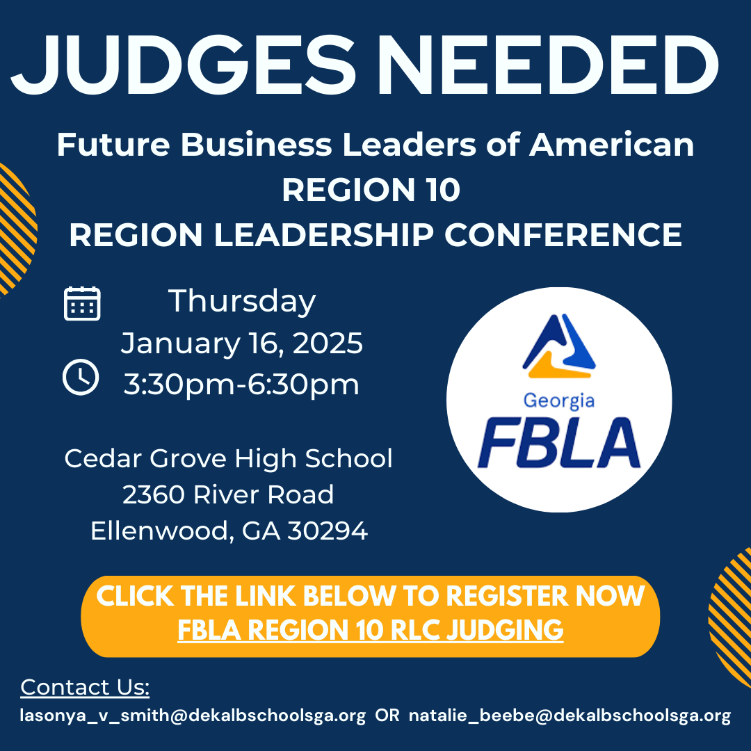 FBLA Region 10 Region Leadership Conference &amp; Competition. Please Consider Being a Judge!