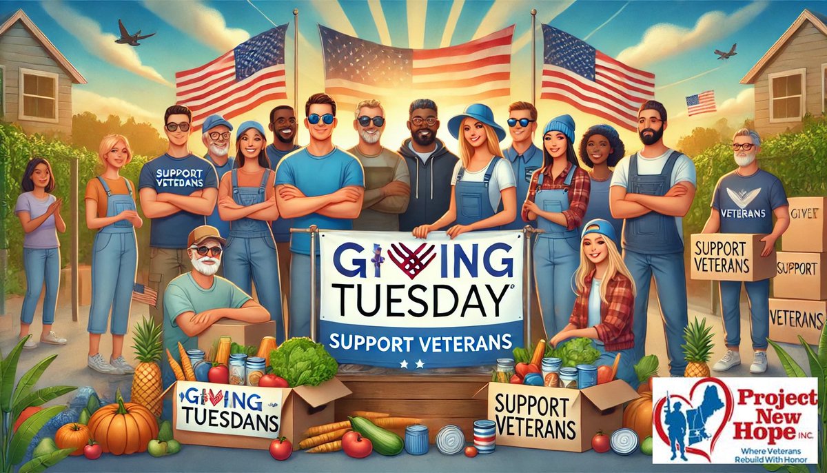 This Giving Tuesday, let’s come together to honor and support our Veterans and their families.

💙 Every dollar counts. Join us in making a difference today.
Visit projectnewhopema.org to donate and learn more.