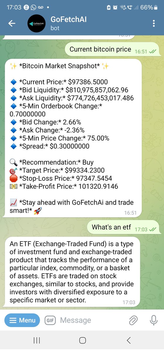 OneTakeTrey's tweet image. Anything you need #GoFetchAI has got you covered from advid trader to beginner AI will assist your trading journey