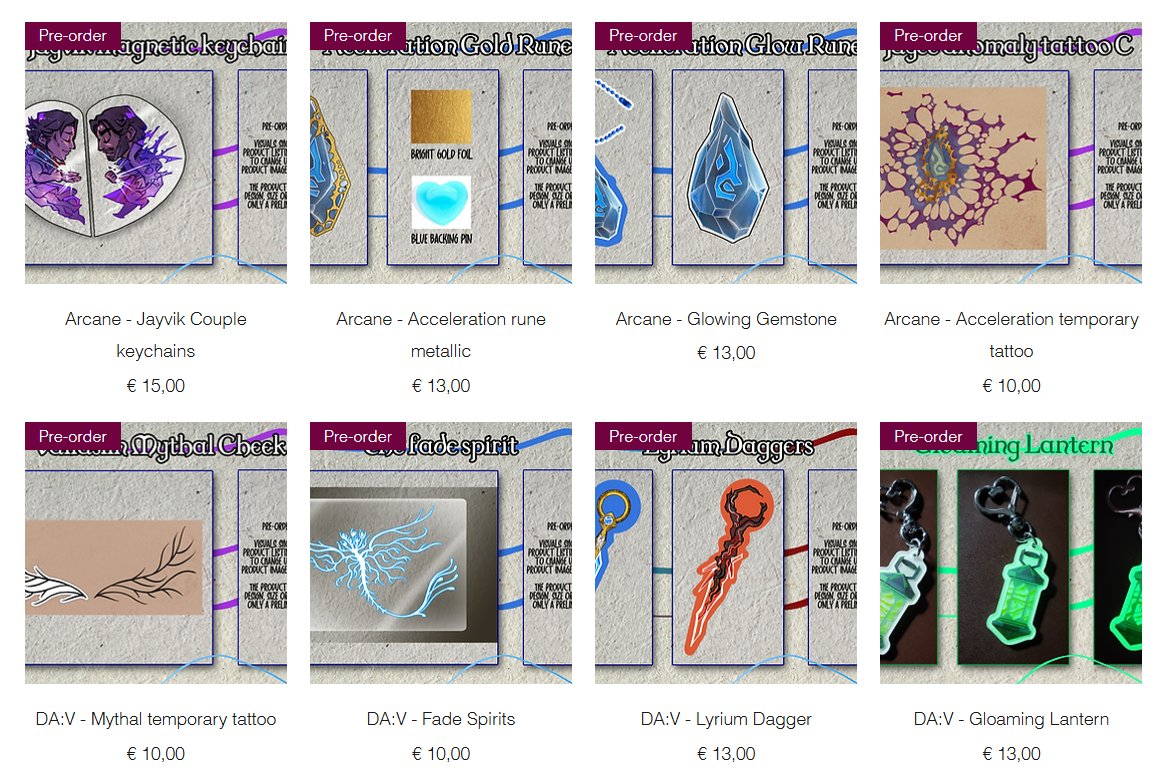 Finally time for the big pre-order launch!
A bunch of pins, keychains and temporary tattoos added to my store.

Check it out! #Arcane #DragonAge