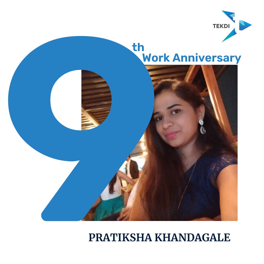 tekdinet's tweet photo. Wishing a very Happy 9th Work Anniversary to Pratiksha! Thank you for being such an integral part of the team. Here’s to many more milestones ahead! 🎉🙌

#WorkAnniversary #9thWorkAnniversary #LifeAtTekdi #TekdiTechnologies https://t.co/iY4icPWbGv