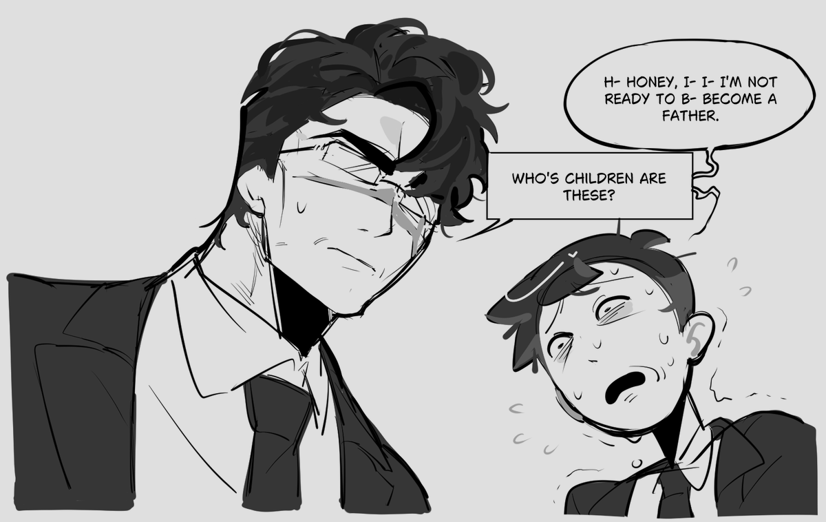 BlackKatDraws's tweet photo. [Toon x Mobster] Fatherhood is scary
#ToonxMobster #TxM https://t.co/Jd1YfCmqni