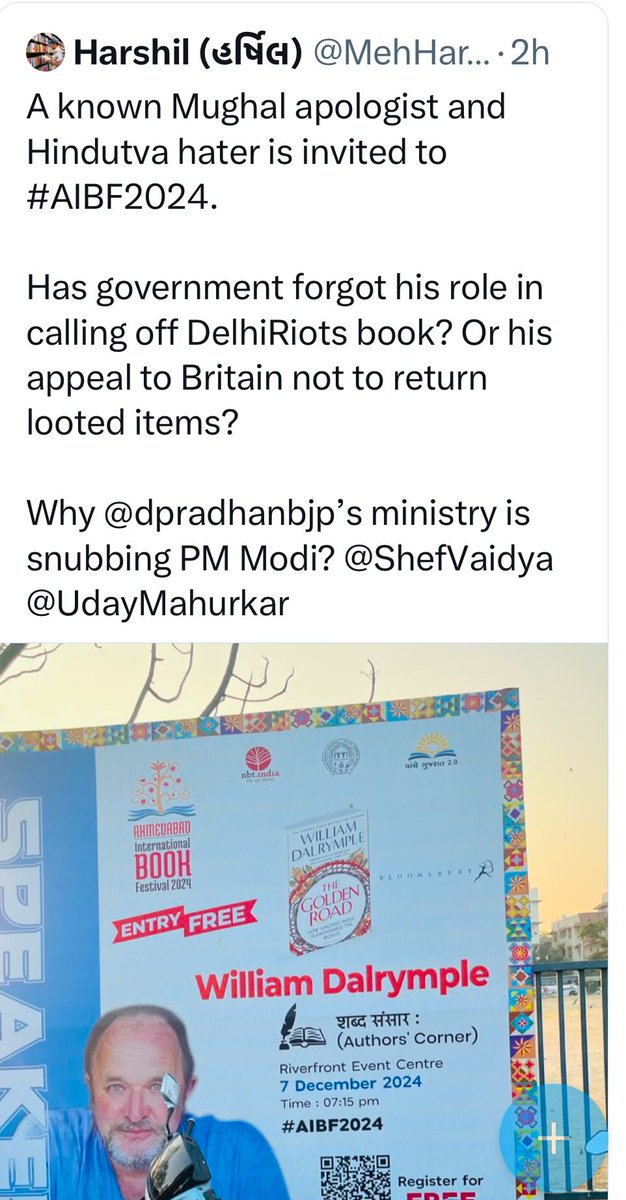 BesuraTaansane's tweet photo. They do this time &amp; again ! Aur koi nahin mila kya #AIBF2024 organisers ko? 

We Keep inviting those who spew venom at us, run us down &amp; spit on us ! Why ?

@MinOfCultureGoI @sanghaviharsh https://t.co/try15piYyx