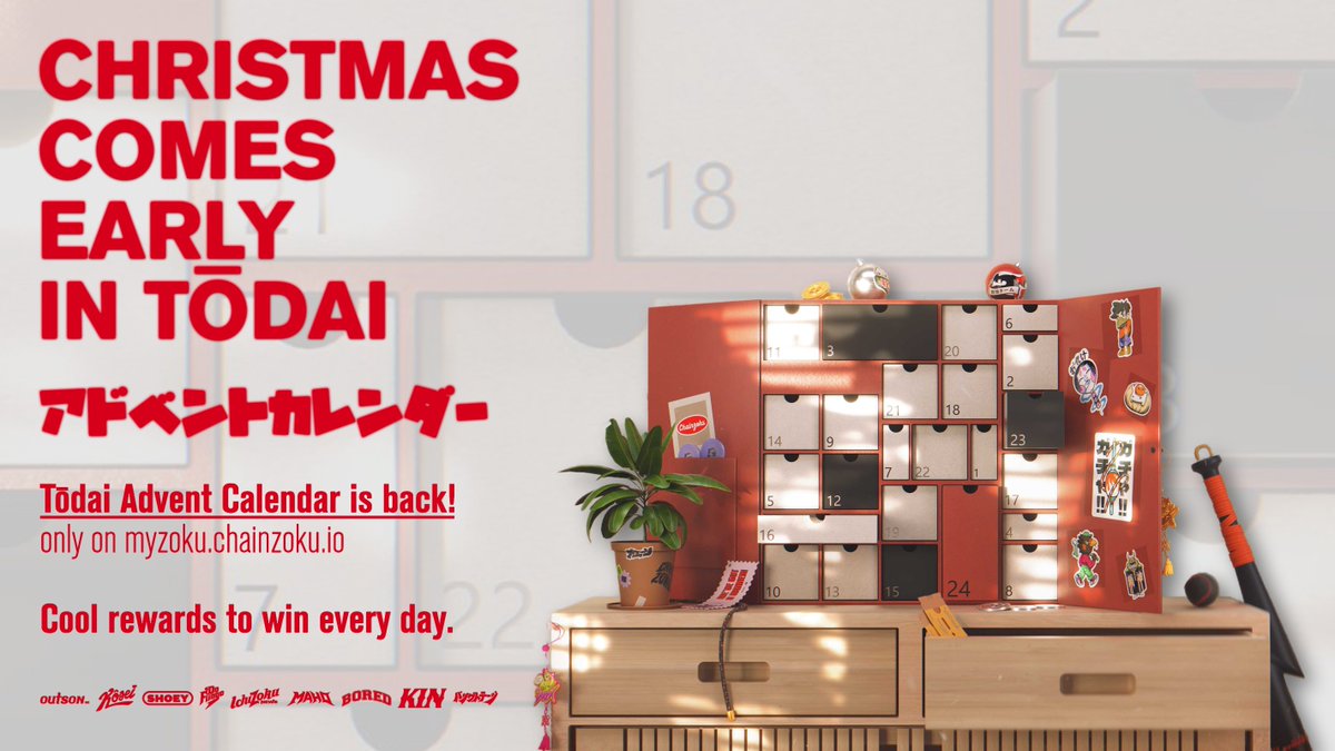 ChainZoku's tweet photo. 🎄 Christmas comes early in Todai! 🎄

The Todai Advent Calendar is live on My Zoku!

Take part in the Winter Wonders quests for free and claim exclusive rewards from the Arctic Exploration capsule, $GOENS, and more.

Rewards get better every day - don’t miss out! 🎁