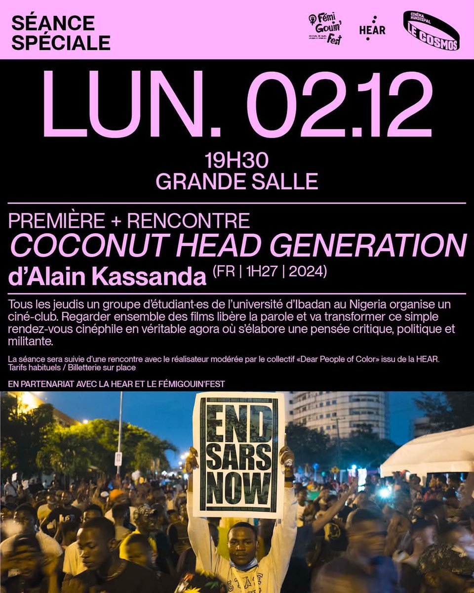 Ami.e.s strasbourgeois.es, <a href="/coconutheadgenz/">Coconut Head Generation</a> et Alain Kassanda débarquent demain soir au Cinéma le Cosmos !