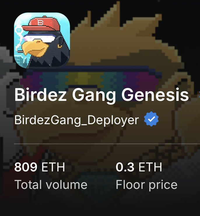 I’m not the type of guy who likes to look at the floor price of his own NFT utility project. 

But it feels so bullish to see some momentum taking up again. 

Since 2021 we always delivered. We never miss a day. 

So many alphas shared such as $PEPE at 60m and more.

<a href="/BirdezGang/">BirdezGang</a>