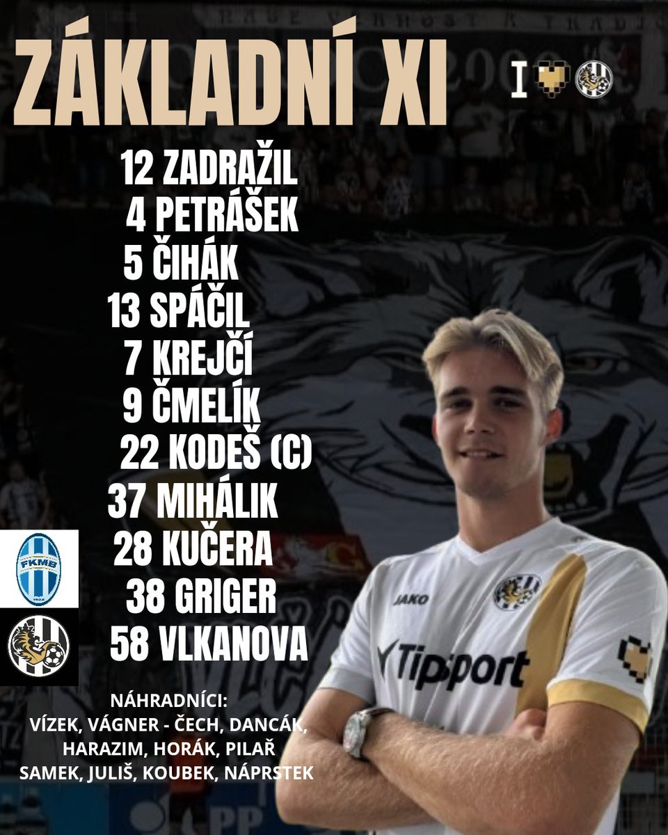 fanaticizhradce's tweet photo. ❗SESTAVA❗
#hradec_fan #fchradec #fchk #sestava #chanceliga https://t.co/P2SBs6SmeY