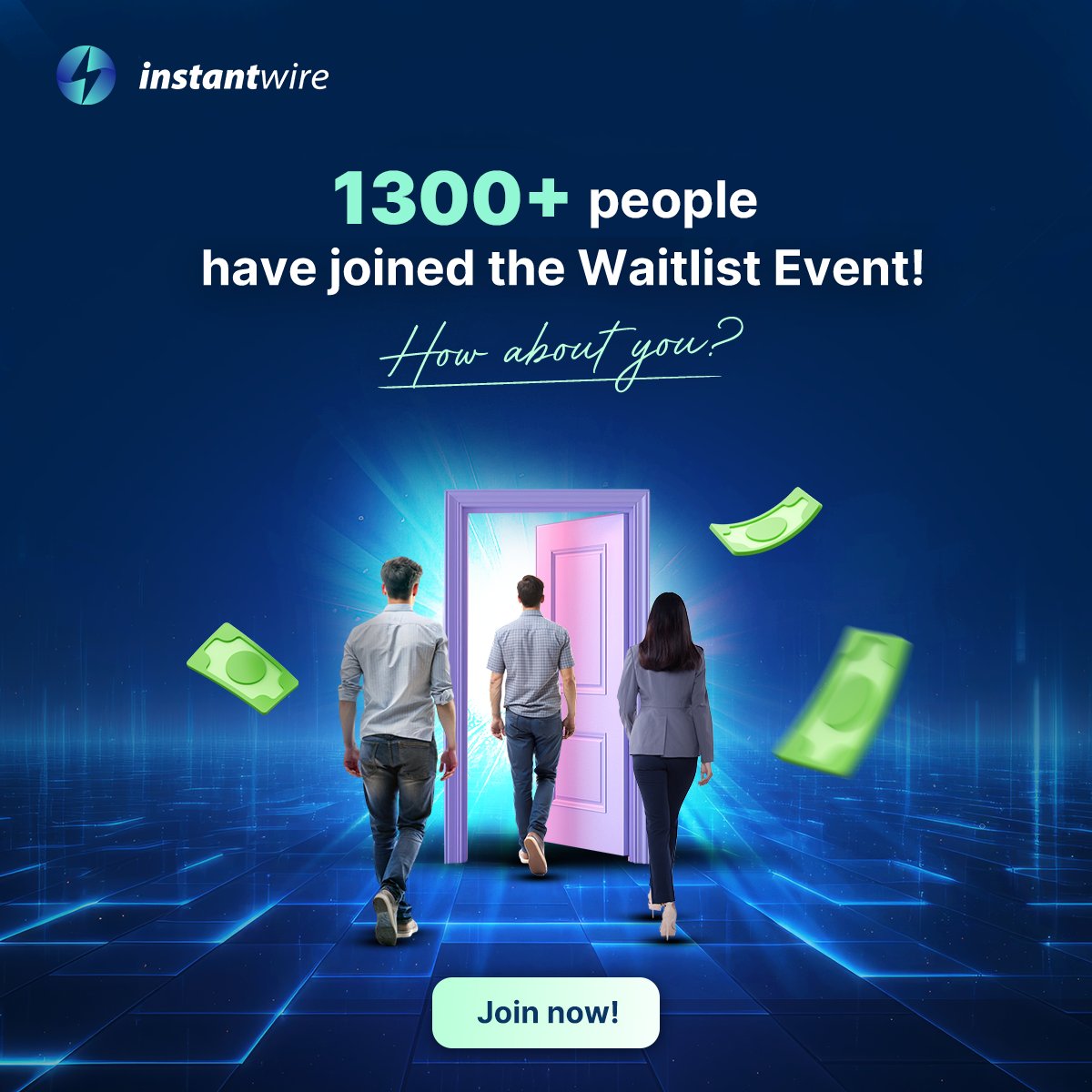 OVER 1300+ PEOPLE HAVE JOINED THE EARLY REGISTRATION EVENT! WHAT ABOUT YOU? 🎉

🎁 Join at: instantwire.com

Just complete your KYC and invite friends to join, and you’ll receive exciting rewards!

#Instantwire #EarlyRegistration #MoneyTransfer #ReferralProgram