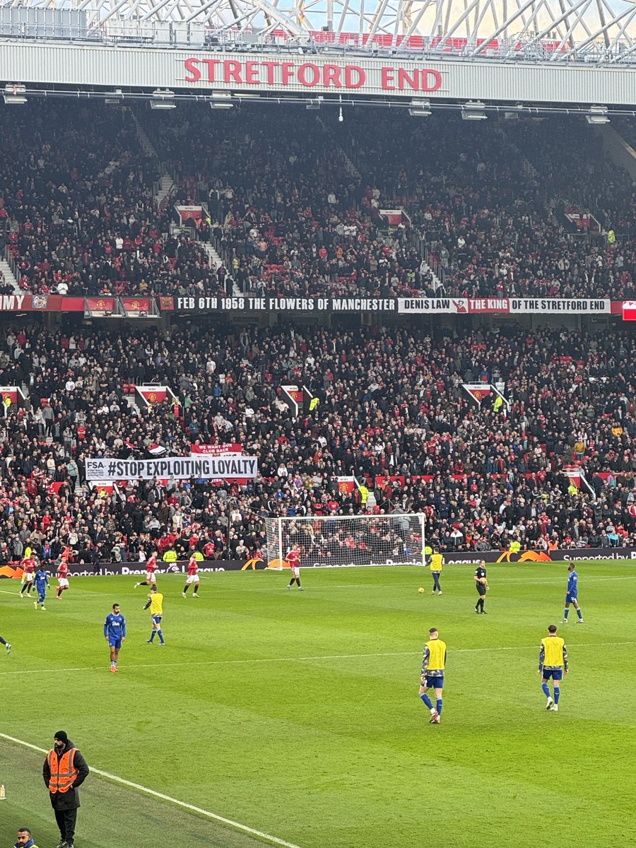 melharvey72's tweet image. Respect to the United fans who not only managed to get this in the ground but have now got it on full display. 
#STOPEXPLOITINGLOYALTY