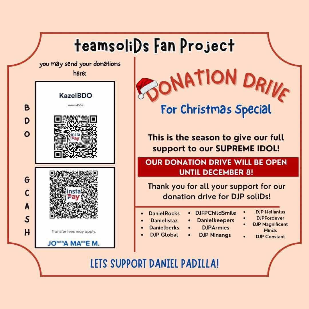 DanielRocksss's tweet photo. DJP FANS IT'S THE TIME OF THE YEAR! ✨

It's our time to show our love &amp; undying support to DANIEL! 😎 

Join us in our donation drive! 

For those who will donate in this project, please send us a screenshot of your donation for proper documentation, thanks!

#alloutforDJP https://t.co/YIzynCl0M9