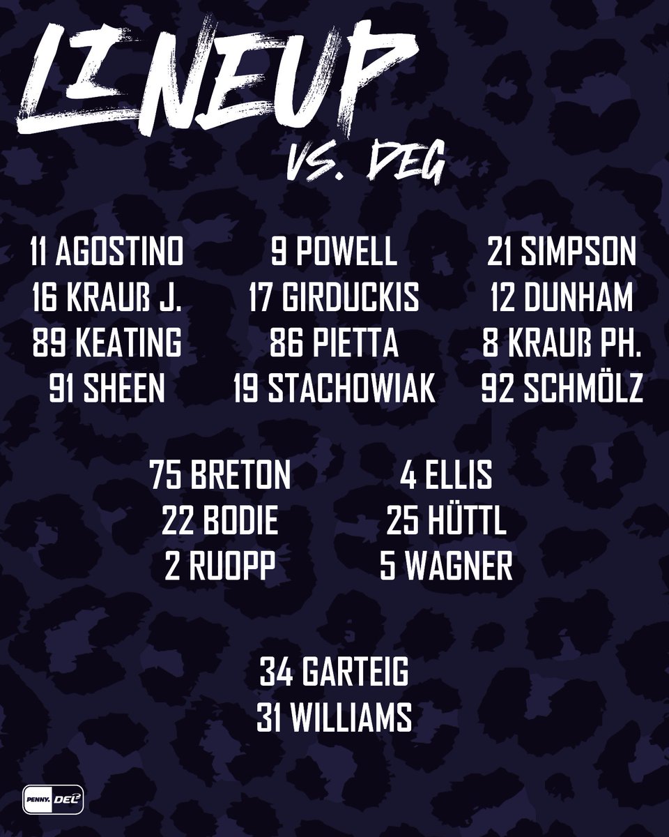 Das 3. Spiel in 5 Tagen. Zu Hause gegen die DEG! 💙🤍
Michael Garteig steht zwischen den Pfosten, für Charles Bertrand und Philipp Preto spielen Abbott Girduckis und Sam Ruopp.