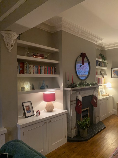 Here's a lovely picture sent from my customer of the cupboards and shelving I fitted a few weeks ago all decorated. I think they look fantastic.