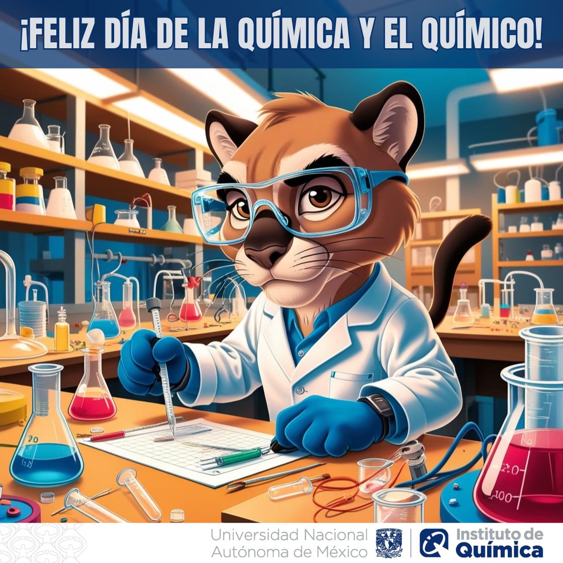 Hoy en México, celebramos el Día del Químico y la Química 👩‍🔬👨‍🔬
Desde el #IQUNAM va nuestro reconocimiento y agradecimiento a quienes se dedican a esta ciencia de transformación e innovación ¡Felicidades colegas! ⚗️🎉