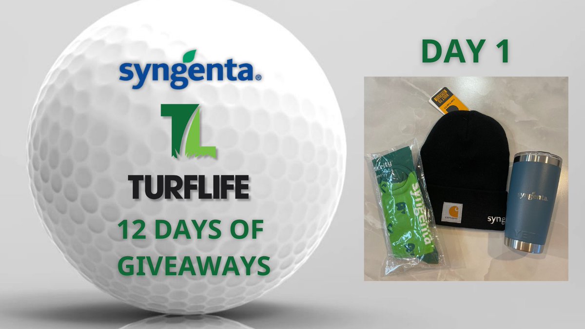 SyngentaTurfCanada (@syngentaturfca) on Twitter photo It’s day 1️⃣ of #12DaysOfGiveaways! Today’s prize is a package of #TurfLife goodies, featuring a Carhartt Toque, a pair of #Posterity socks, & a YETI tumbler! To enter, FOLLOW <a href="/SyngentaTurfCA/">SyngentaTurfCanada</a> & hit REPOST! Winner will be contacted Dec 13!
T&C's: bit.ly/3C05Ayg It’s day 1️⃣ of #12DaysOfGiveaways! Today’s prize is a package of #TurfLife goodies, featuring a Carhartt Toque, a pair of #Posterity socks, & a YETI tumbler! To enter, FOLLOW <a href="/SyngentaTurfCA/">SyngentaTurfCanada</a> & hit REPOST! Winner will be contacted Dec 13!
T&C's: bit.ly/3C05Ayg