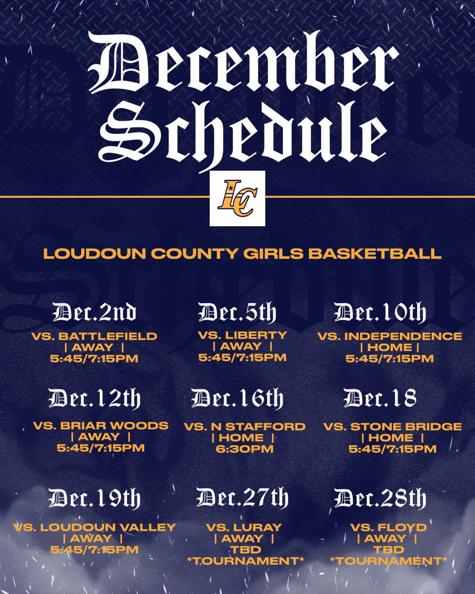 Our updated December Schedule! #HandleHardBetter