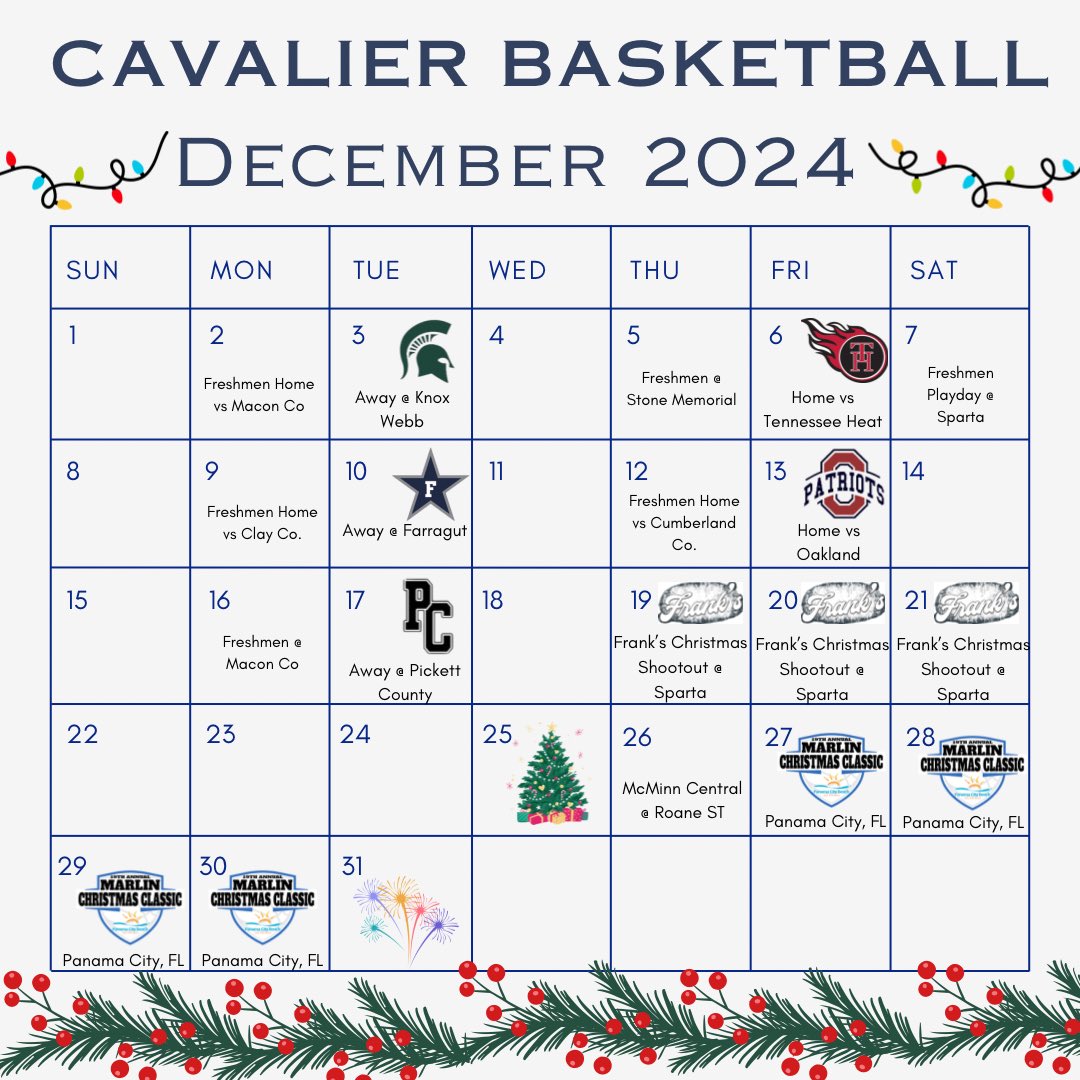 The Cavaliers have a lot going on in December!