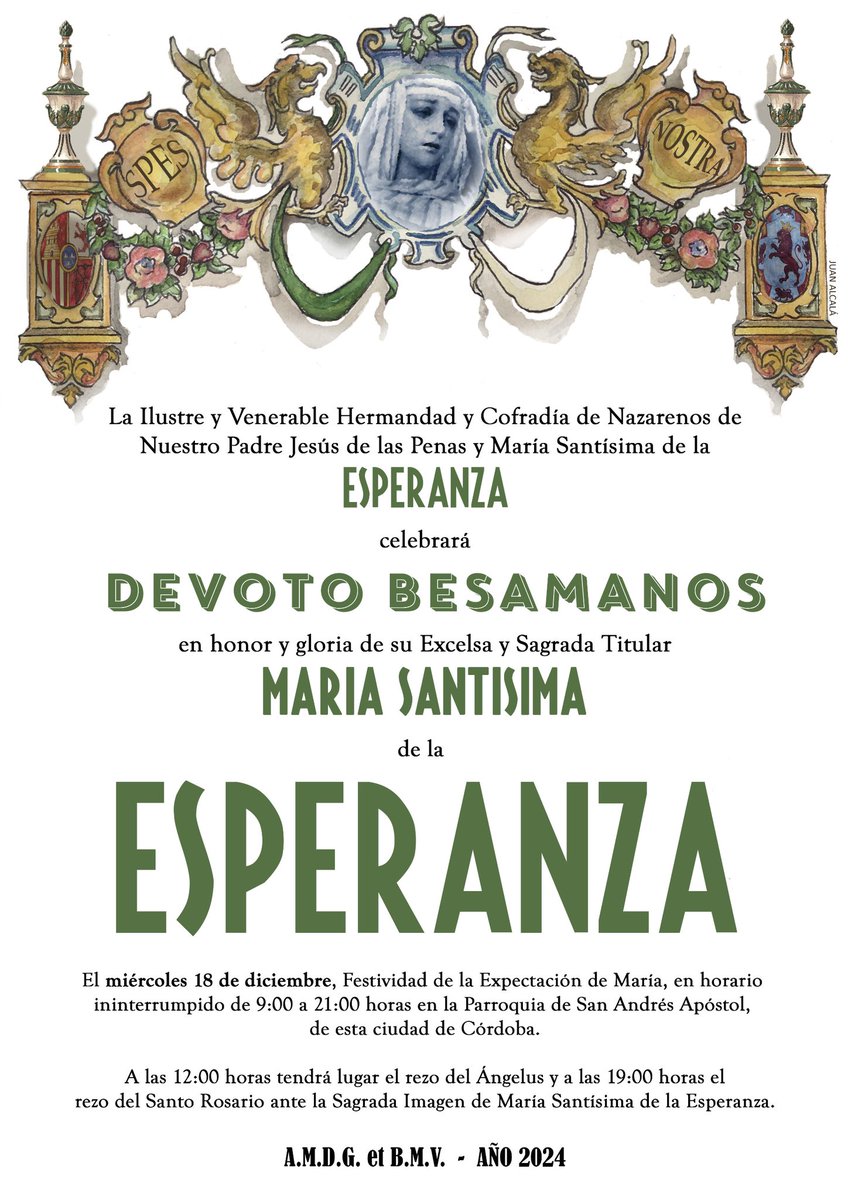 EsperanzaHdad's tweet photo. CULTOS | Solemnes cultos en honor y gloria de nuestra Excelsa y Sagrada Titular, María Santísima de la Esperanza. https://t.co/GsSWm1VTxB