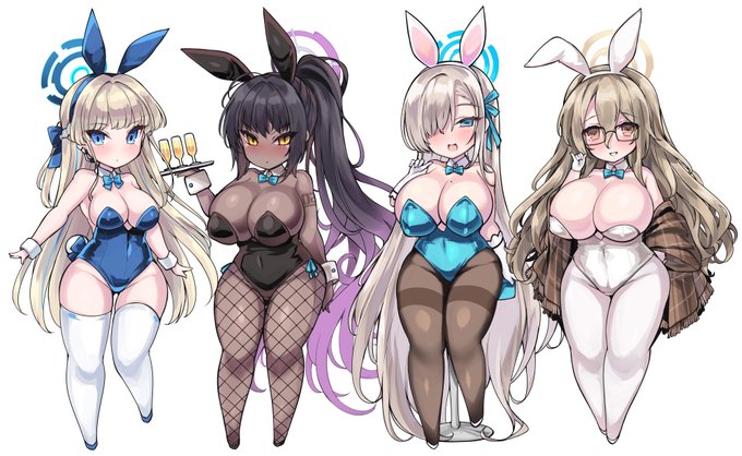 ついでにブルアカバニー4人でアクリルスタンドを作りたいなとは思うけど需要が謎なので、冬コミでは一桁部数ほど作って反応を見ようかな。 