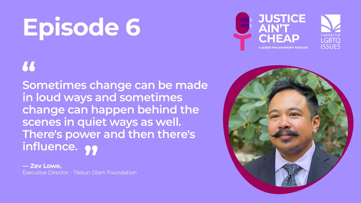 Funders for LGBTQ Issues (@lgbtfunders) on Twitter photo Justice Ain't Cheap episode 6, hosted by @saidaagostini, is now available! @ZevLowe (Tikkun Olam Foundation), <a href="/farrahparkes/">@farrahparkes.bsky.social</a> (@GJPhilly), and Mike White (@rwjf) reflect on their experiences as philanthropic organizers. Listen now: 🎙️justiceaintcheap.buzzsprout.com Justice Ain't Cheap episode 6, hosted by @saidaagostini, is now available! @ZevLowe (Tikkun Olam Foundation), <a href="/farrahparkes/">@farrahparkes.bsky.social</a> (@GJPhilly), and Mike White (@rwjf) reflect on their experiences as philanthropic organizers. Listen now: 🎙️justiceaintcheap.buzzsprout.com