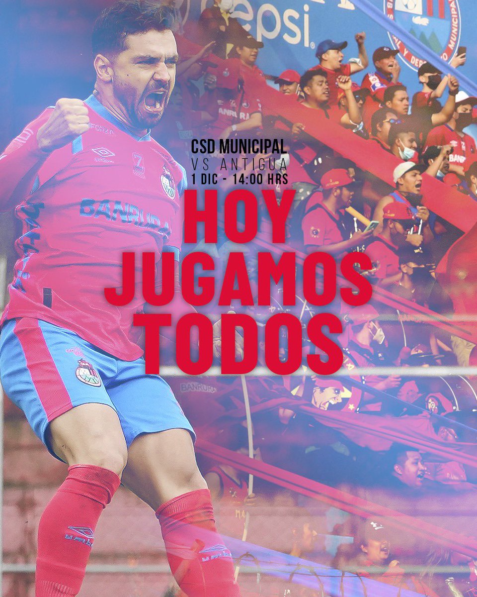 Rojos_Municipal's tweet photo. ¡Unidos en la cancha y en la grada! 👊🏼😈 Hoy jugamos por la clasificación, con el orgullo de ser Municipal. ¡A darlo todo, equipo! #VamosRojos ❤️💙 https://t.co/BfZx3MNr8y