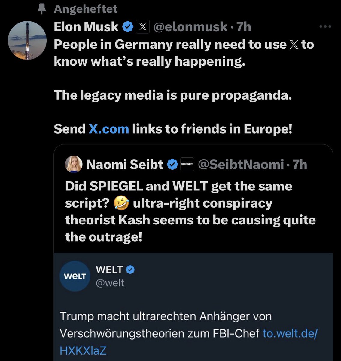 Und ihr konsumiert deutsche Medien, und verbreitet diesen  Müll. <a href="/ProSieben/">ProSieben</a> ihr seid ein Witz.