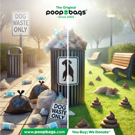 poopbags's tweet photo. What’s worse: dog poop left behind in public spaces or overfilled trash bins in parks? Who’s to blame? https://t.co/IhqQxWVO5E