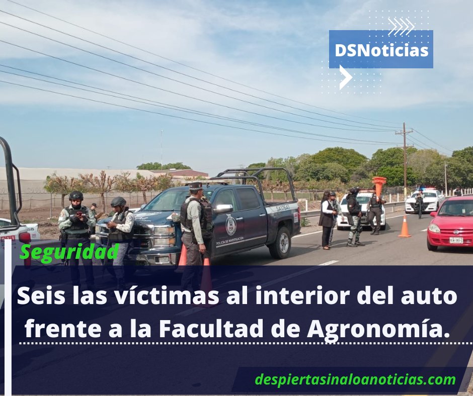 DespSinNoticias's tweet photo. Culiacán, Sinaloa. Eran seis hombres ejecutados los que fueron localizados en el interior de una camioneta abandonada cerca de las instalaciones de la Facultad de Agronomía de la Universidad Autónoma https://t.co/zQamqKcKVw https://t.co/9GEIaJpSTH