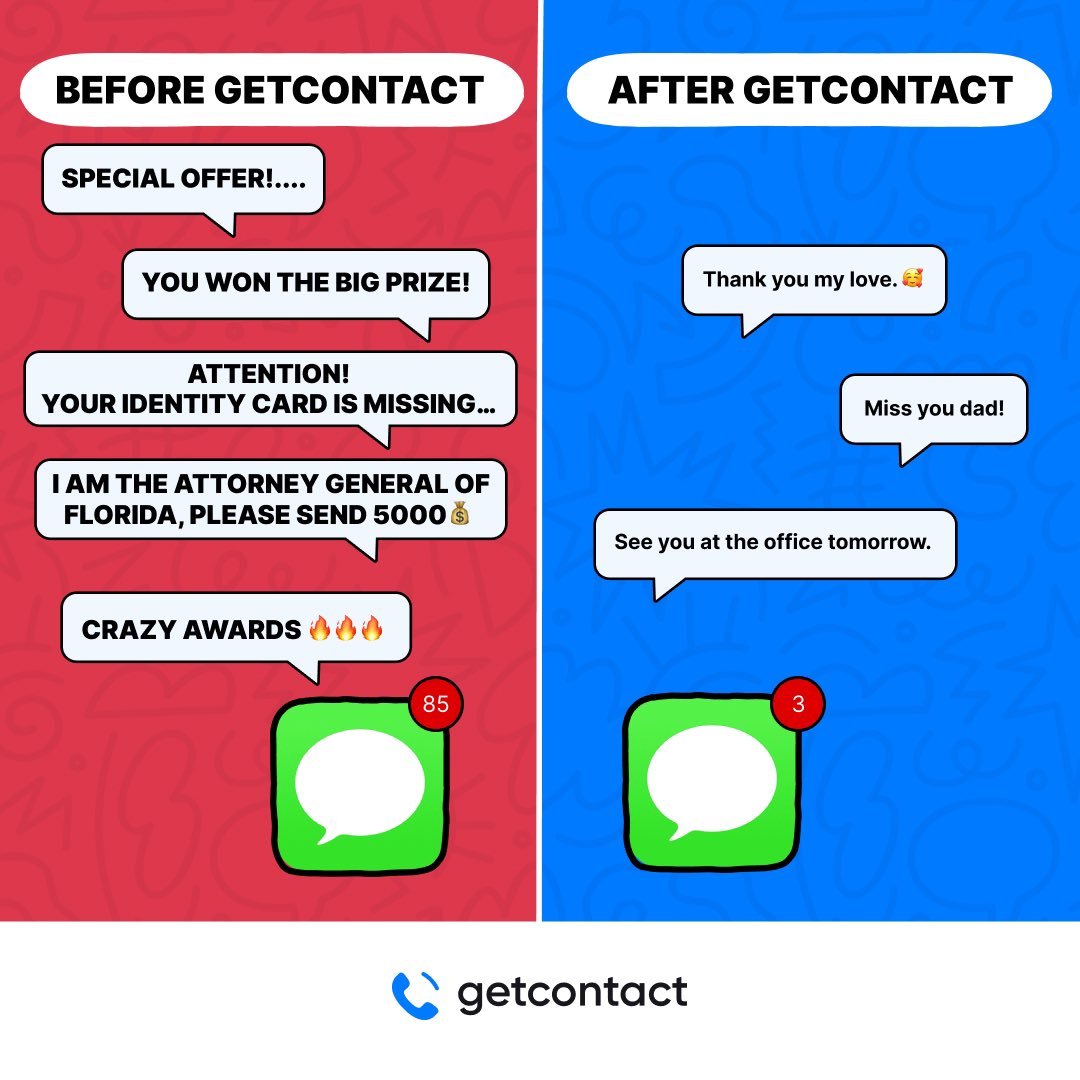 getcontact's tweet image. Let only messages from loved ones make it to your inbox. ❤️

The others will go to the spam box. 🔥

#Getcontact #SpamMessages