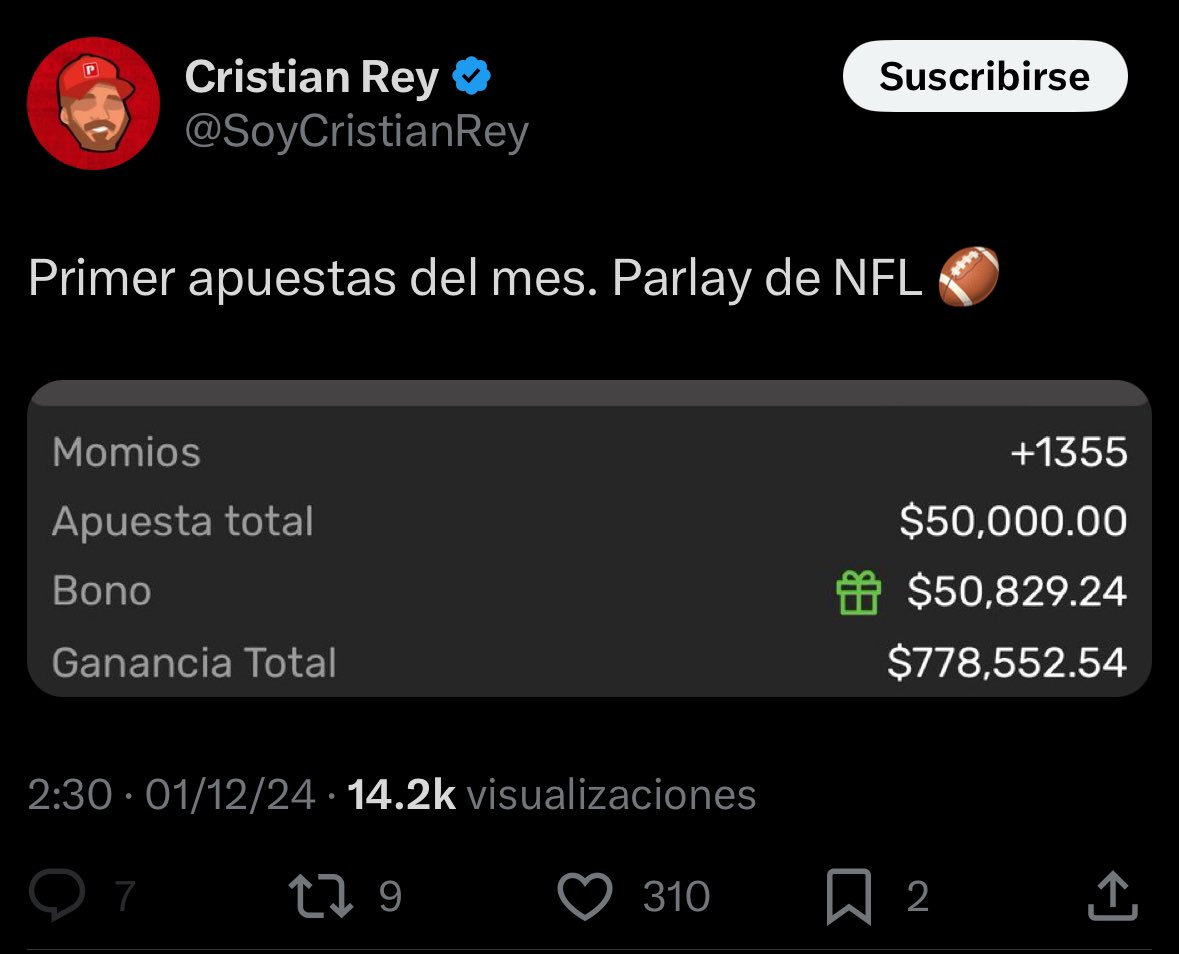 ¡HOY INICIA EL GRUPO MENSUAL DE CRISTIAN REY! 🤴✅

EL GRUPO MÁS RENTABLE DE TWITTER APUESTAS ⚽️🏈🏀

+2,300% DE UTILIDAD EN EL AÑO 💣🔥

TODOS LOS INTERESADOS EN ENTRAR AL GRUPO ESCRÍBANME AQUÍ 👇👇👇

➡️: t.me/m/J3jhN-HINzk5