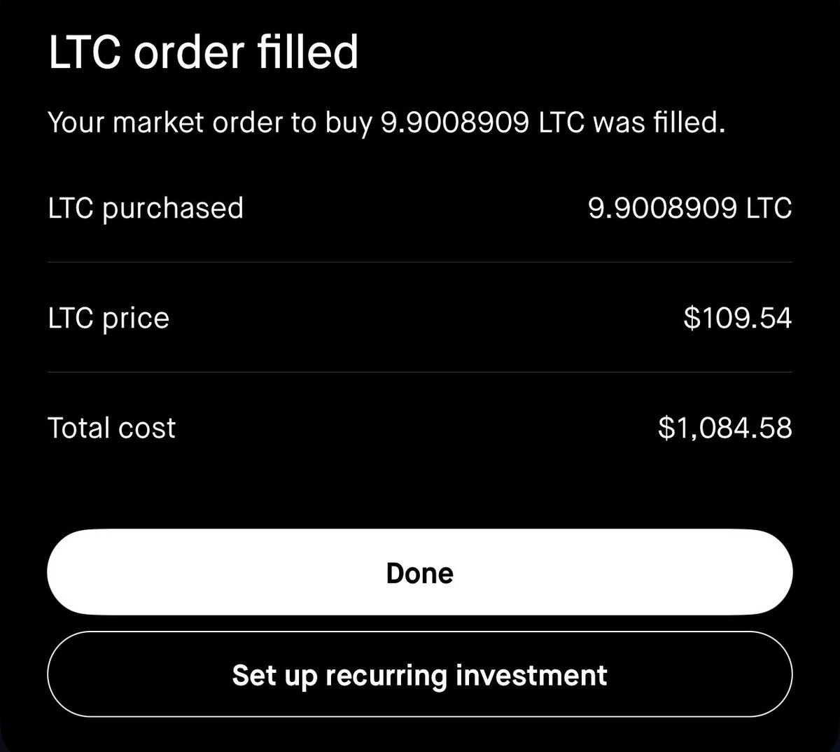Doing my part to help end these Litecoin shorts once and for all. $LTC #LTC