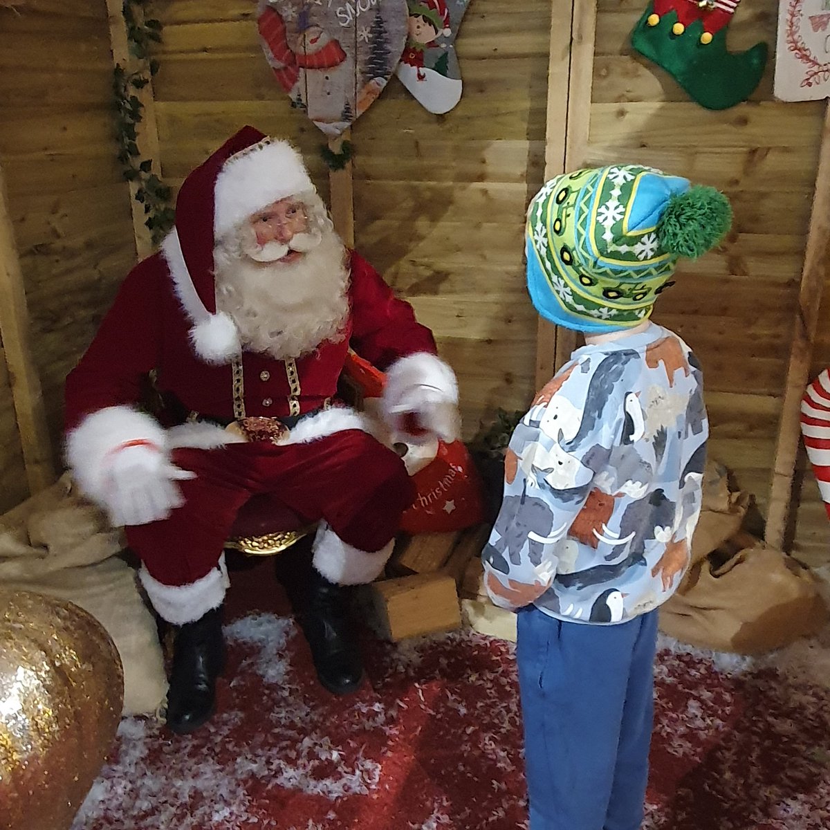 natlatham's tweet photo. @ChurchSquareSC thank you so so much for this unexpected bit of magic! Father Christmas and his elf was absolutely wonderful 🥰 https://t.co/AYGG9DO3Xq