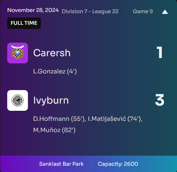 IvyburnFC's tweet photo. Another solid 3-1 win! 💪⚽ Ivyburn FC keeps the momentum strong. ⚫️⚪️ #IvyburnFC #Footium #ChasingTheTop https://t.co/5SwwEXIjaE