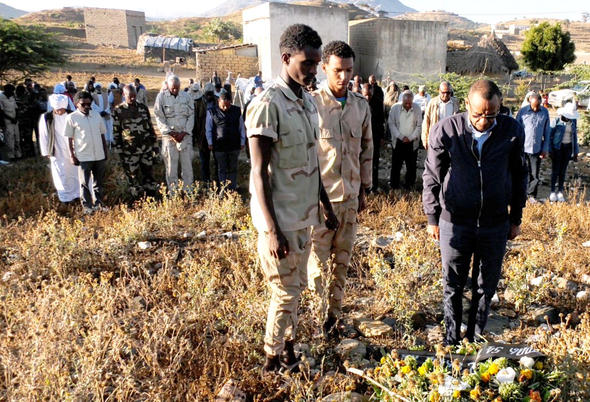 GhideonMusa's tweet photo. #Eritrea : Ona and Beskedira Massacres Remembered
The 54th anniversary of the Ona and Beskedira massacres, perpetrated by enemy forces on hundreds of innocent citizens from the Ona and Beskedira villages on 30 November 1970, was solemnly observed. The remembrance events took place at the Beskedira Mosque, where the massacre occurred, and at the cemetery in Ona, where the victims were laid to rest.
MOI

https://t.co/6MFJGgBq7v