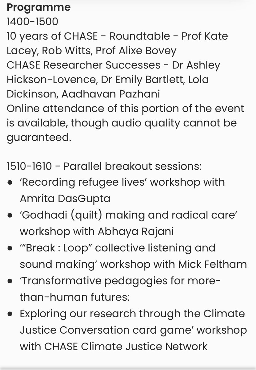 Amrita DasGupta, FHEA (@amritadasgupta9) on Twitter photo As the founder of the <a href="/CHASE_DTP/">CHASE DTP</a> A Refugee Justice Network for a Borderless World, I’ll be holding an arts workshop “Recording Refuggee Lives” on 3rd December at the Re-Encounters event from 15:10-16:10 <a href="/BirkbeckUoL/">Birkbeck, University of London</a>, Malet Street Building. Drop in if interested or register. As the founder of the <a href="/CHASE_DTP/">CHASE DTP</a> A Refugee Justice Network for a Borderless World, I’ll be holding an arts workshop “Recording Refuggee Lives” on 3rd December at the Re-Encounters event from 15:10-16:10 <a href="/BirkbeckUoL/">Birkbeck, University of London</a>, Malet Street Building. Drop in if interested or register.