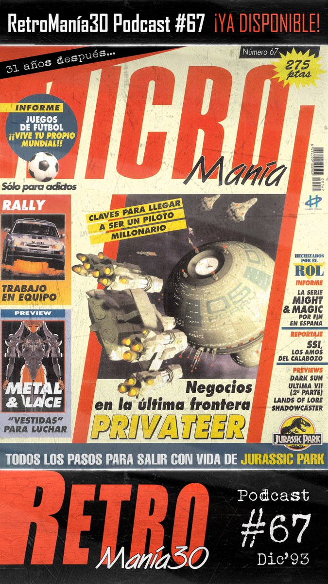 rm30podcast's tweet image. Regresa #RM30! Este mes pasaremos miedo con #Drácula, nos subiremos a un #Harrier, jugaremos (mucho) a #Fútbol y correremos un #Rally. También nos visitan los maestros @jsureda &amp;amp; @santiontanonMSX, para hablarnos de sus próximos proyectos. Dale al #Play!

ivoox.com/retromania30-6…