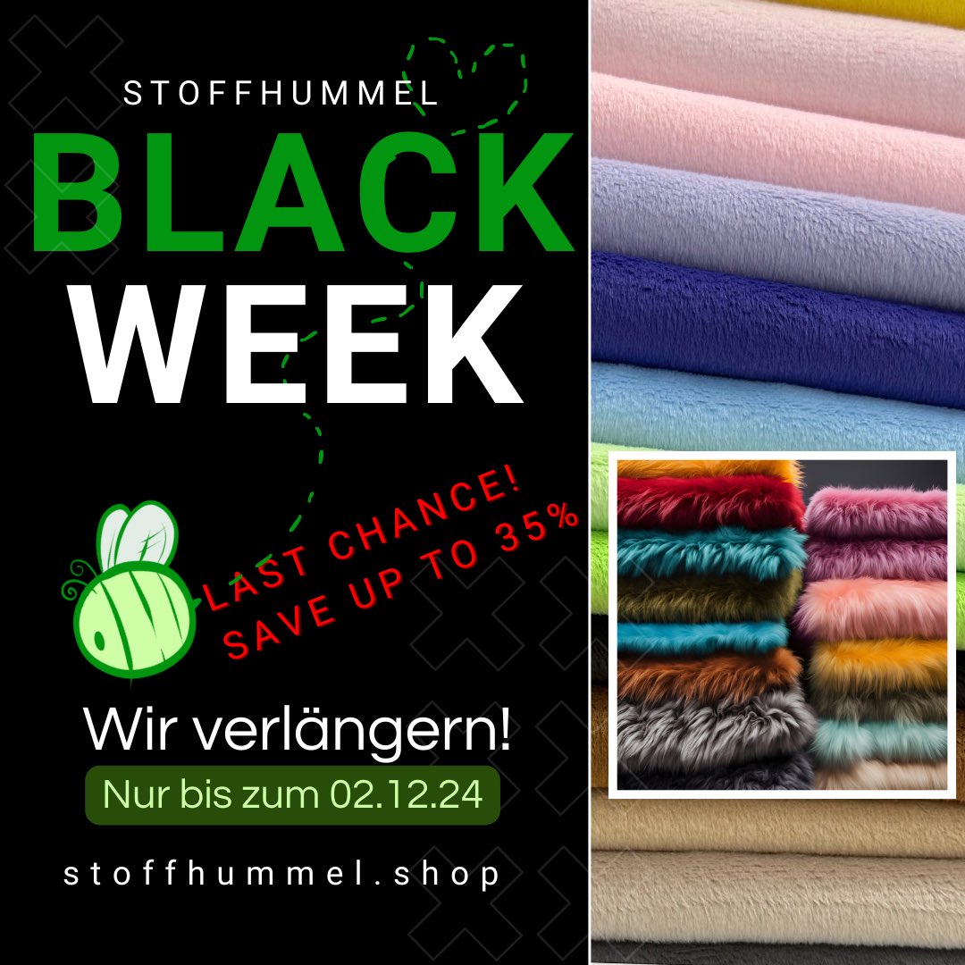 As you wished,…
We expand our sale until tomorrow 23:55! 🎉🎉🎉
So grab your chance and get amazing fabrics 🥰

Or have you already bought your favorites?