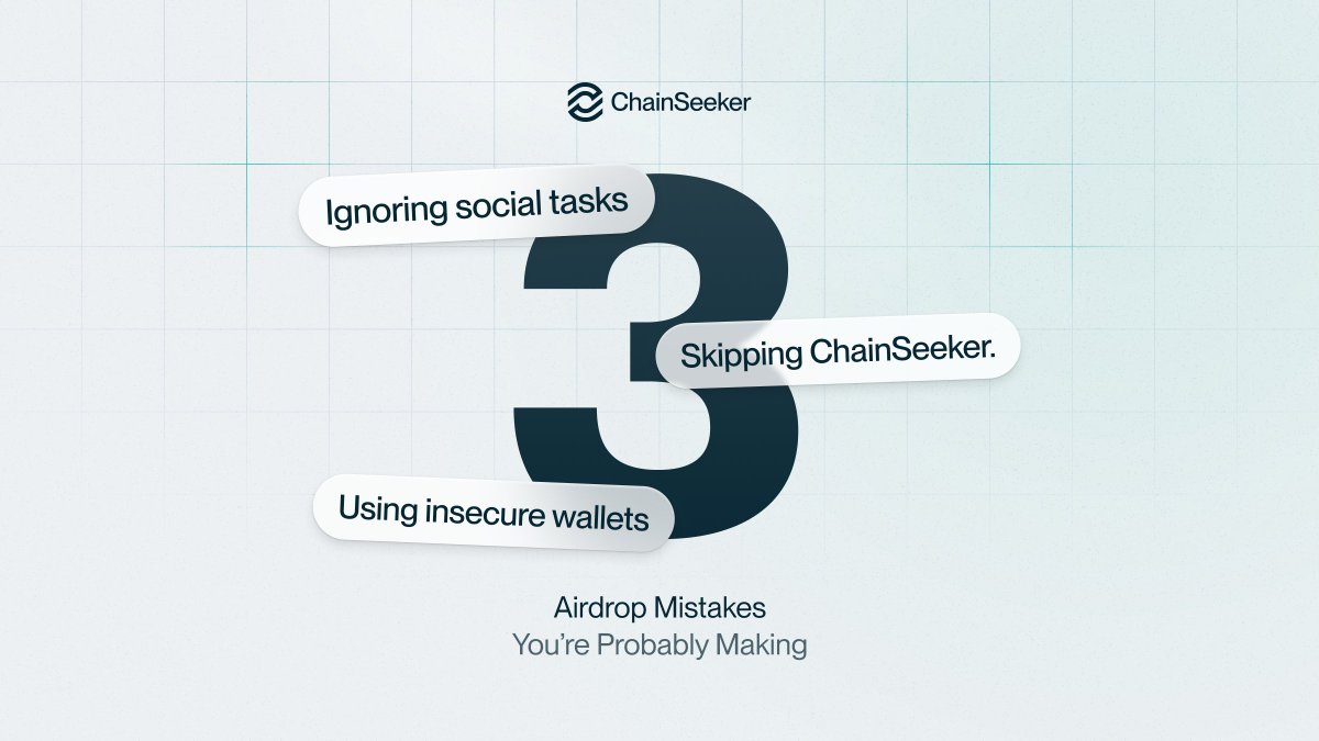 Are you maximizing your airdrop potential? 💡  
Here’s the ultimate checklist for airdrop success:  

1️⃣ Have the right wallet.  
2️⃣ Research legit projects.  
3️⃣ Use ChainSeeker to find and claim airdrops faster!  

It’s as simple as that 🏆.  
Ready to check all the boxes? Let