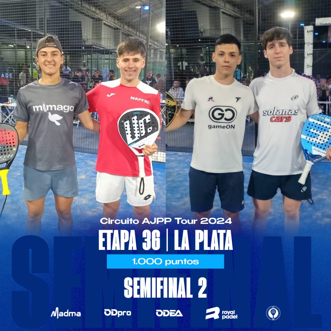 📢 𝙎𝙀𝙈𝙄𝙁𝙄𝙉𝘼𝙇 2️⃣ - 𝗘𝘁𝗮𝗽𝗮 3️⃣6️⃣ - 𝗟𝗮 𝗣𝗹𝗮𝘁𝗮 𝟭.𝟬𝟬𝟬 𝗣𝘂𝗻𝘁𝗼𝘀 - 𝗕𝘂𝗲𝗻𝗼𝘀 𝗔𝗶𝗿𝗲𝘀 🇦🇷

🕓 16:15 hs | L. Angelini Candiano / T. Pinto 🆚 A. Ruiz / F. Nicocia

#AJPP1000LaPlata
@padel_apa