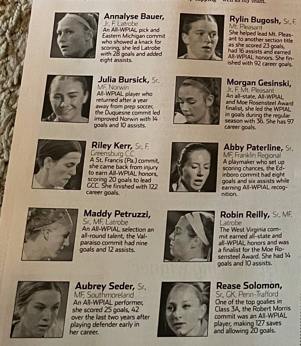 Annalyse Bauer (@annalyse_bauer) on Twitter photo Incredibly honored to be named to the 2024 TribLive Girls Soccer All-Stars First Team, with <a href="/MaddyPetruzzi/">Maddy Petruzzi</a> & <a href="/robinreilly84/">Robin Reilly - 2025</a>! Congrats to everyone on the list!!! <a href="/HoundsAcademy/">The Riverhounds Academy</a> <a href="/EMUSoccer/">EMU Soccer</a> <a href="/GLCATATHLETICS/">Greater Latrobe Wildcat Athletics</a> <a href="/ImYouthSoccer/">ECNL/GA/Recruiting/College Soccer</a> <a href="/TheWildcatsNet/">The Wildcats Network</a> <a href="/WestmorelandSN/">Westmoreland Sports Network</a>
tribhssn.triblive.com/penn-traffords… Incredibly honored to be named to the 2024 TribLive Girls Soccer All-Stars First Team, with <a href="/MaddyPetruzzi/">Maddy Petruzzi</a> & <a href="/robinreilly84/">Robin Reilly - 2025</a>! Congrats to everyone on the list!!! <a href="/HoundsAcademy/">The Riverhounds Academy</a> <a href="/EMUSoccer/">EMU Soccer</a> <a href="/GLCATATHLETICS/">Greater Latrobe Wildcat Athletics</a> <a href="/ImYouthSoccer/">ECNL/GA/Recruiting/College Soccer</a> <a href="/TheWildcatsNet/">The Wildcats Network</a> <a href="/WestmorelandSN/">Westmoreland Sports Network</a>
tribhssn.triblive.com/penn-traffords…