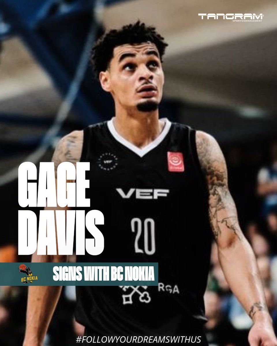 Tangram Sports (@tangramsports) on Twitter photo ๐๐๐๐ ๐๐๐ฉ๐๐ฆ <a href="/Gagedavis19/">Kahs..โ </a> joins <a href="/BCNokia/">BC NOKIA</a> to continue his career in <a href="/Korisliiga/">Korisliiga</a> !
<a href="/ejkusnyer/">EJ Kusnyer</a>
#TangramSports
#FollowYourDreamsWithUs ๐๐๐๐ ๐๐๐ฉ๐๐ฆ <a href="/Gagedavis19/">Kahs..โ </a> joins <a href="/BCNokia/">BC NOKIA</a> to continue his career in <a href="/Korisliiga/">Korisliiga</a> !
<a href="/ejkusnyer/">EJ Kusnyer</a>
#TangramSports
#FollowYourDreamsWithUs
