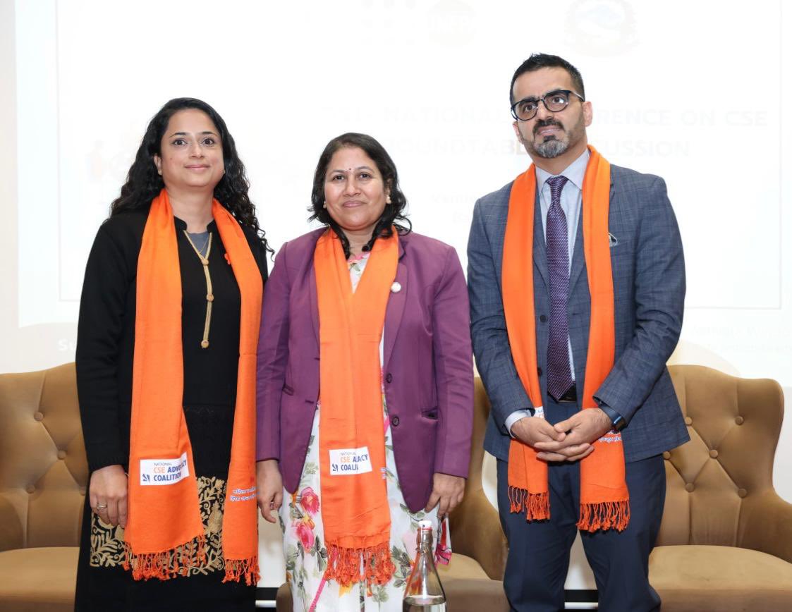 UNFPANepal's tweet photo. At the Post CSE Conference organised by CSE Coalition &amp; supported by @UNFPA Hon. Minister Bidhya Bhattarai emphasized the need for:
 1️⃣ CSE mandatory for all grades 2️⃣ Curriculum updates for youth 3️⃣ Integrating CSE into Teacher PDT 4️⃣ Ensuring access for marginalized groups https://t.co/xMVokJWhgE